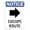 Signmission OSHA Notice Sign, 18" Height, Aluminum, Escape Route (Right Arrow) Sign With Symbol, Portrait OS-NS-A-1218-V-12139 - alternate 1